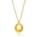 Dainty Oval Pendant Necklace for Women 18K Gold Plated Small Irregular Circle Charm Cute Boho Necklace Statement Chains Minimalist Jewelry - color: B-Gold