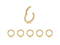 5Pcs 16G 18G Surgical Steel Nose Rings Hoop Tragus Septum Cartilage Hoop Earrings For Women Men Body Piercing Jewelry Kit Bar Length 6mm/8mm/10mm/12mm/14mm - style: 5Pcs -16G - Gold - 6mm