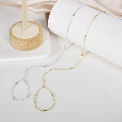 Hand Chain Bracelet Stainless Steel Finger Ring Bracelet Adjustable Gold Plated Hand Chain CZ Stackable Boho Minimalist Jewelry for Women - color: Steel Hand Chain Bracelet AN142W