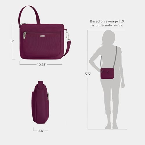 Travelon Anti-Theft Classic Small East/West Crossbody - color: Burgundy