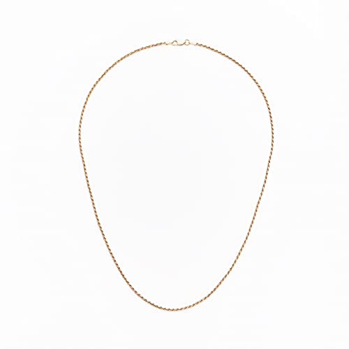 Amazon Essentials Sterling Silver Diamond Cut Rope Chain Necklace - color: Yellow Gold, size: 30"