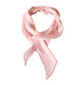GERINLY Solid Color Long Neckerchief Pure Skinny Scarf Necktie for 50's Costume Party Wedding Cosplay Accessory Headband - color: Pink
