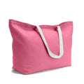 Large Canvas Tote Bag-Extra Big Shopping Beach Totes Bags Reusable Largest Grocery Plain Solid Bag 28"x8"x16" - color: Pink With Zipper