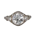SILVERIST 1930s Old European Cut Diamond Edwardian Engagement Ring Antique Vintage Style Victorian Anniversary Ring For Her 925 Sterling Silver Handcrafted Trilogy Retro Iconic Art Deco Inspired Ring