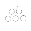 5Pcs 16G 18G Surgical Steel Nose Rings Hoop Tragus Septum Cartilage Hoop Earrings For Women Men Body Piercing Jewelry Kit Bar Length 6mm/8mm/10mm/12mm/14mm - style: 5Pcs -18G - Steel - 6mm