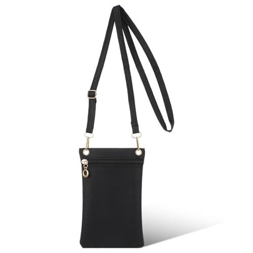 Hecila Crossbody Phone Bag for Women PU Leather Phone Bags Crossbody Purse Bag Small Shoulder Bags Mini Cellphone Wallet Purses Adjustable Shoulder Strap RFID Phones Case Wallet for Travel Shopping