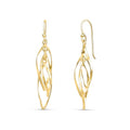 MILLA Teardrop Earrings - Designer Silver Statement Earrings or Gold Dangle Earrings for Women Trendy Upscale Dangly Earrings - color: Linear Swirl / 14K Gold Plated