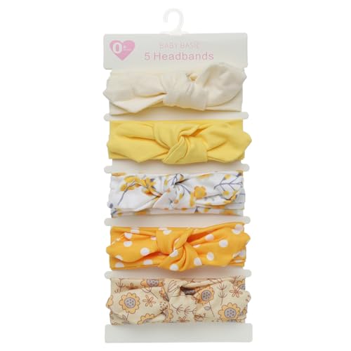 Baby Headbands Soft Stretchy Baby Girl Bows Newborn Infant Toddler Headwrap Hair Accessories - color: Yellow
