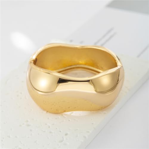 YMBYCM Gold Chunky Bangle Bracelets for Women Trendy Wide Chunky Cuff Bracelets Wrap Bracelet - style: D-G