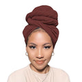 Head Wraps for Black Women African Head Wrap Lightweight for Women Long Plain Turban Hair Scarf Scarves - color: 1 Pc-coffee