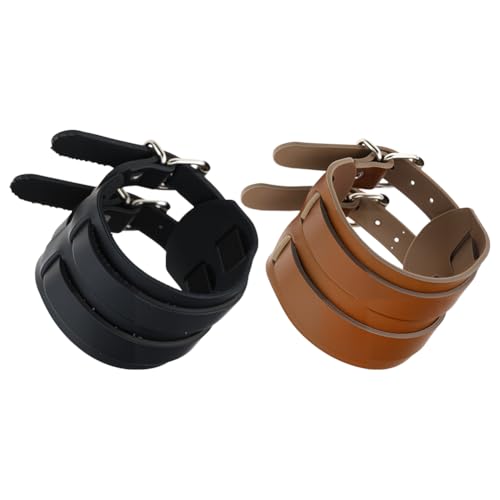 Adjustable Leather Bracelets, Leather Wrap Bracelets Leathers Cuff Bracelet Leathers Wristband for Women for DIY Craft Jewelry Making - style: Double-layer