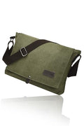 Cota's home Mens Canvas Messenger Bag, Satchel Bag for Men, Fits 14" Laptop, Compact Work Bag for Office & Travel - color: Light Olive