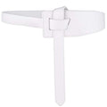 ALAIX Women's Leather Belt Dress Belt for Jeans Jumpsuit Coat Fashion Tie a Knot Genuine Leather Waist Belt - color: White, size: Waist Size up to 34 inches