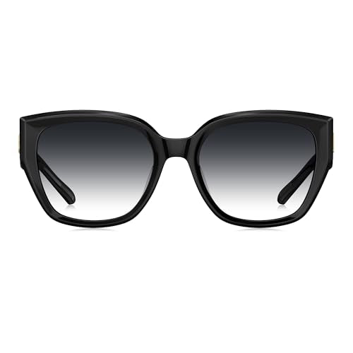 BOLON Women Trendy Cat Eye Polarized Sunglasses, Exclusive Eyewear Brand of EssilorLuxottica - color: Shiny Black/Grey Gradient Non-polarized Small