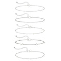 Silver/Gold Anklets for Women, Sterling Silver Evil Eye Ankle Bracelets for Women Trendy Dainty Waterproof Anklets Set Adjustable Layered Anklet Bracelets for Women Silver Jewelry Gift - style: 5Pairs Anklets-Silver