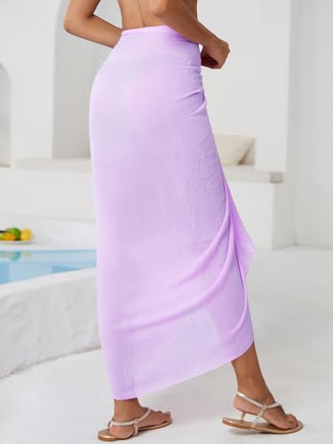 QIANXIZHAN Women's Swimsuit Cover Up,Beach Sarong Wrap Bottom Coverup for Women Short Skirt - color: 1purple