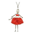 Crystal Paris Doll Necklace for Women, Handmade Cute Dress Long Chain Pendant Necklace Prom Costume Jewelry - style: 05