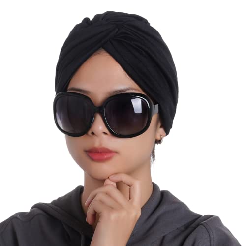 hoyuwak Turbans for Women Satin Lined Hair Bonnet Head Wrap Scarf Cover Durag Headwear Beanie Hat for Sleeping Outing Decor