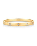 PAVOI Waterproof Bracelet for Women - 14K Gold Plated Bangle with Cubic Zirconia - Stainless Steel Hinge Bracelet Jewelry Gifts - color: Yellow Gold, size: 7 Inches