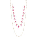 BULINLIN Layered Long Necklaces for Women Long Beaded Chain Necklace CostumeJewelry Mothers Day Gifts for Mom - color: Hot pink