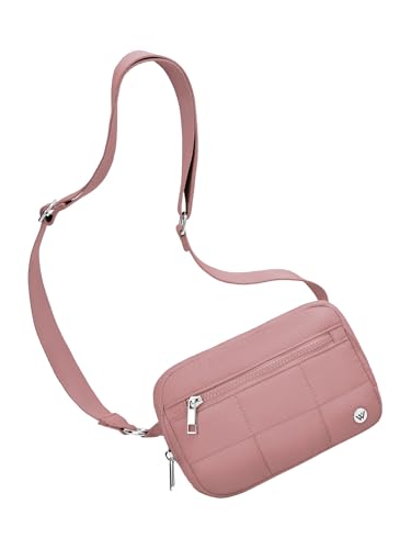 WESTBRONCO Small Crossbody Bags for Women Nylon with Adjustable Strap, Zipper Crossbody Purse, 1L Shoulder Bag for Travel - color: Dark Pink-new