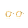 18K Gold Love Knot Stud Earrings for Women Statement Button Pearl Stud Earrings Minimalist Cute Small Post Earring - color: 6.Circle