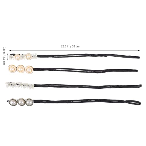 Beaupretty 4Pcs Hair Bun Shaper Twisted Hair Band with Anti-Slip Pearls Pins Bun Maker for French Twist Updo Styling Daily Wear Office Wedding