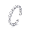 CHIC & ARTSY 925 Sterling Silver Open Toe Ring for Women - Lightweight Comfortable Yoga Toe Rings, Adjustable Stackable Toe Rings, Boho Coastal Vacation Beach Foot Jewellery - color: Bead