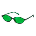 FEISEDY Retro Oval Sunglasses for Women Cat Eye 90s Lightweight Narrow Shades Trendy Sun Glasses B4196 - color: Green