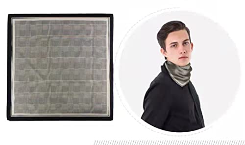 ANDANTINO 100% Mulberry Silk Scarf -21” Square Neckerchief with Gift Packed - color: Earth Tone-check