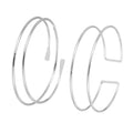 MECCANIXITY 2Pcs Arm Cuff Bracelet for Women, Upper Arm Cuffs Open Adjustable Minimalist Cuff Bangle Bracelet Set Stackable Armband - color: Silver