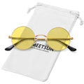 MEETSUN Small Round Polarized Sunglasses for Men Women Metal Retro Hippie Circle Sun Glasses Driving Festival Cosplay UV400 - color: Gold / Yellow
