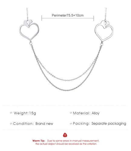 Layered Silver Waist Belly Chain Vintage Love Heart Body Chain Hollow Heart Bikini Body Chain Boho Beach Waist Chain Rave Party Prom Body Accessory Jewelry for Women Girls