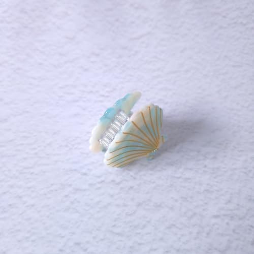 Shell Claw Clip,Acetate Hair Clips,Small Hair Clips for Women,Cyan - color: Cyan