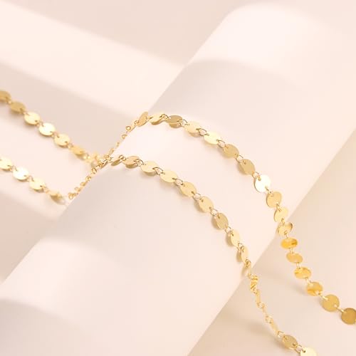 CHESKY Waist Beads for Women, Dainty 14k Gold Plated Waist Chain Beach Accessories Cute Belly Chain Body Chain Gold Chain Belts for Women Summer Beach Jewelry for Womens Gifts Rave Outfits for Womens - style: Coin