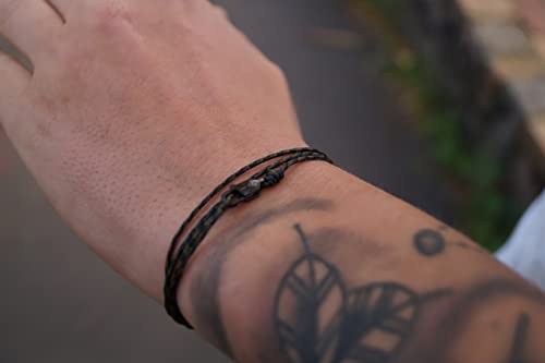 Made by Nami Nautical Rope Bracelet for Men Waterproof & Adjustable Wrap String Bracelets with Snap Hook Gift for Him - color: Camouflage Black
