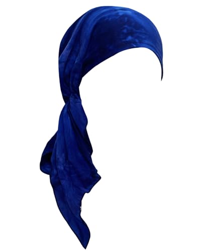 Chemo Headwear for Women Pre-Tied Head Scarf Headwraps Soft Turbans Cancer Hats Chemo Beanie Coverings Scarves - color: Deep Blue Pattern