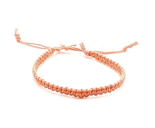 Hemp Bracelet Adjustable - color: Coral Peach