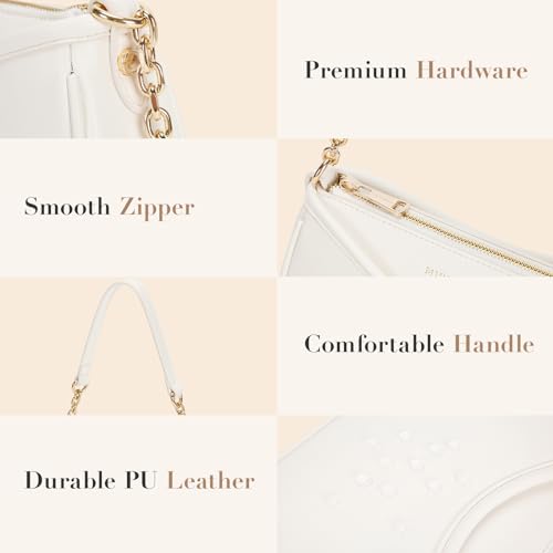 Missnine Purses for Women, Shoulder Bag Small Handbags Vegan Leather Underarm Bags Trendy Hobo Cute Clutch Purse - color: 3-beige【multi-pockets】