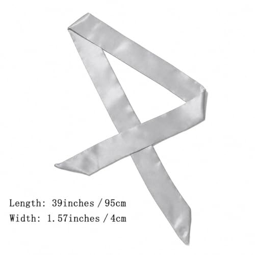 10 Pcs Long Thin Small Skinny Scarf Satin Neck Tie Ribbon Choker for Women Girls - color: Grey