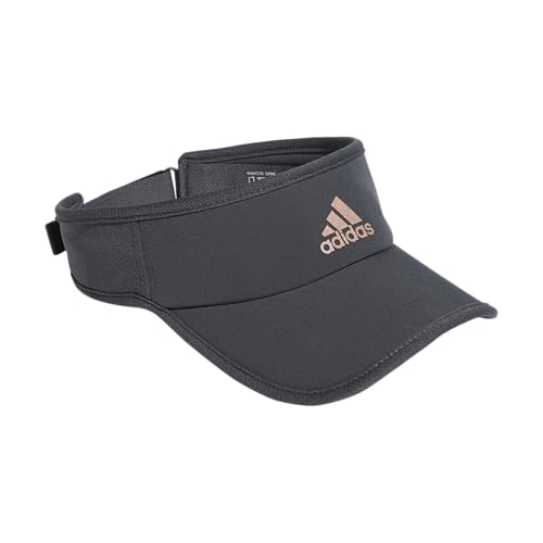 adidas Women's Superlite Visor – Lightweight Moisture-Wicking Running Tennis Hat - color: Grey Six/Rose Gold/2