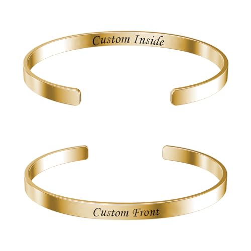 Personalized Bangle Bracelet 925 Sterling Silver 5-10MM Custom Engraved Cuff Bangle for Men Women Birthday Valentines Christmas Gifts