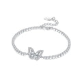 925 Sterling Silver Bracelet for Women,Silver Bracelet Chain Presents for Sister Daughter and Friend, Women's Jewelry for the Daily Occasion - color: Silvery | Tennis Chain Butterfly