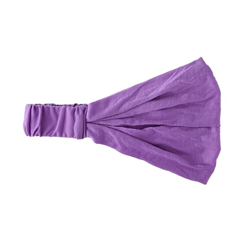 Motique Accessories Wide Cotton Head Band Solid Boho Yoga Style Soft Hairband for Women (Light Purple) - color: Light Purple