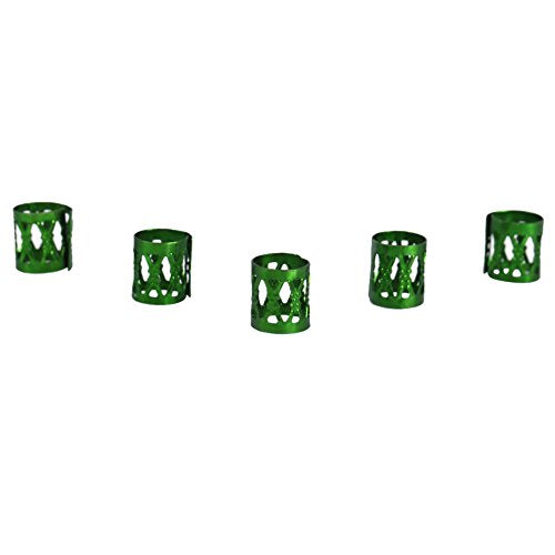 100PCS Braiding Beads Metal Cuffs,New Colorful Dreadlocks Beads Hair Braid Rings Clips Dread Locks, Rings Cuff Hair Decoration Braiding Filigree Tube Hair Jewelry (green) - color: green