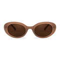 FEISEDY Sunglasses Womens, Retro Oval Cateye Sun Glasses Men, Small 90s Style B4128 - color: Brown