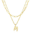 adoyi Dainty Heart Initial Necklaces 14K Gold Plated Layered Letter A-Z Pendant Necklace Stack Trendy Jewelry Birthday Valentines Gifts for Women Jewelry - color: Gold-Letter, style: M