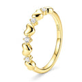 Cross Ring 14K Gold Plated 925 Silver with CZ, Stackable Rings - color: Love 14K Gold, size: 5