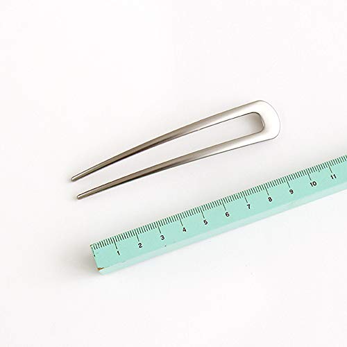 [2 Pack] Benefree U-Shape Hairpins, Bride Hair Accessories Hair Pins Clip Vintage Hair Stick,Hairstyle Chignon for Women Girls-Silver - color: 2P Silver