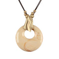 GelConnie Long Necklaces for Women Boho Large Pendant Necklace Casual Bohemian Brown Leather Choker Sweater Circle Statement Stone Necklace - style: Gold White Turquoise Necklace